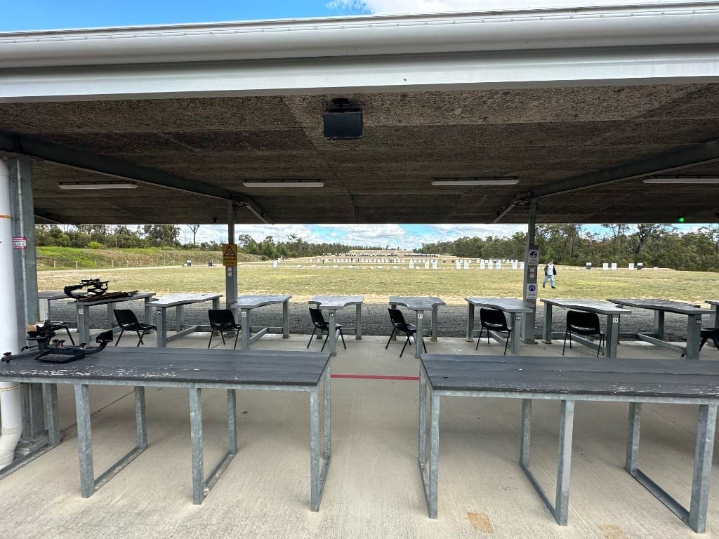 Covered firing line and target field at Southern Highlands Regional Shooting Complex